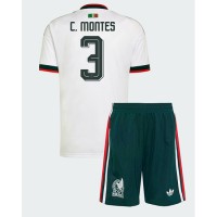 Stroje piłkarskie Meksyk Cesar Montes #3 Koszulka Wyjazdowej dla dzieci MŚ 2026 Krótki Rękaw (+ szorty)